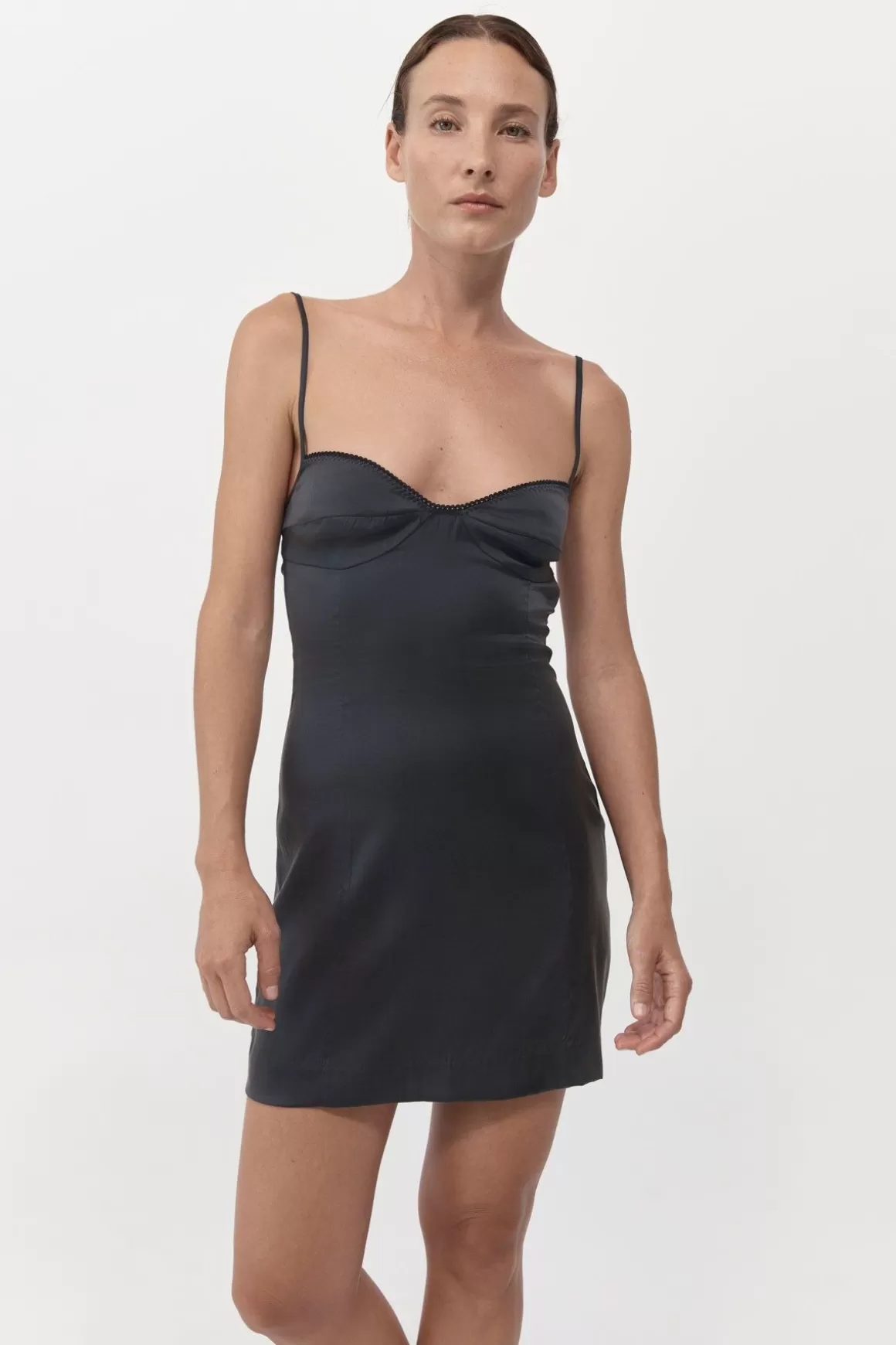 St. Agni Soft Silk Cami Dress - Washed Black