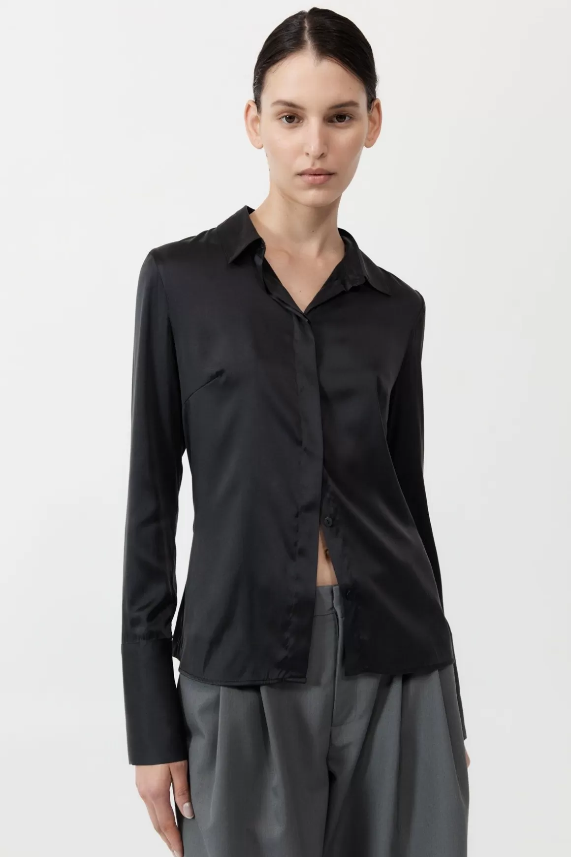 St. Agni Soft Silk Shirt - Black