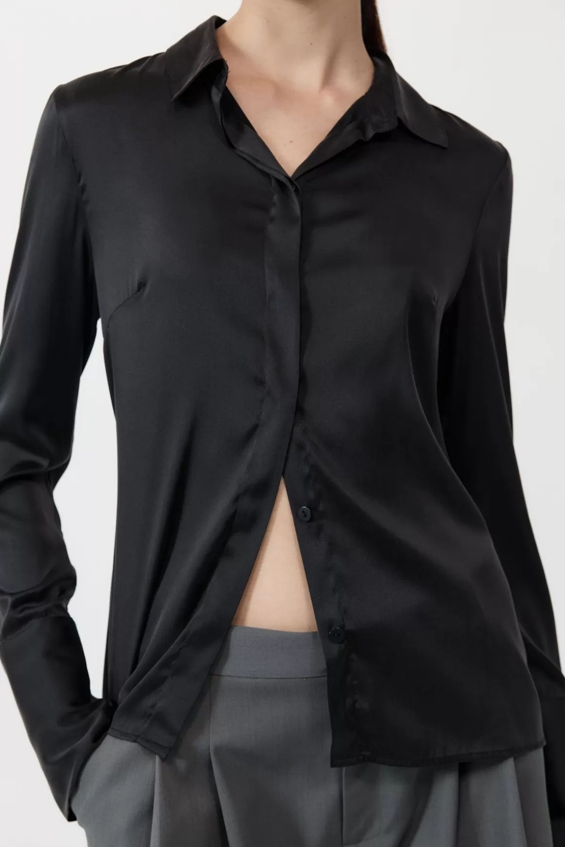 St. Agni Soft Silk Shirt - Black