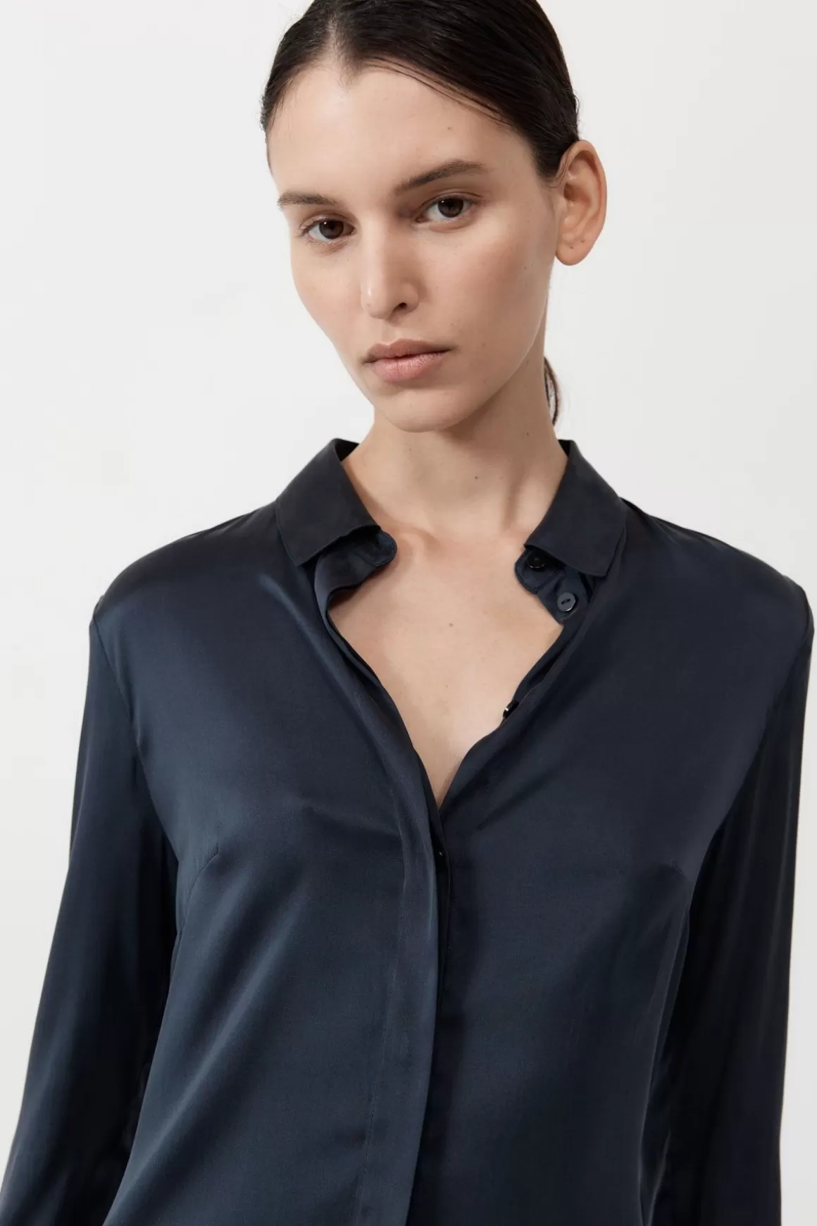 St. Agni Soft Silk Shirt - Inkwell