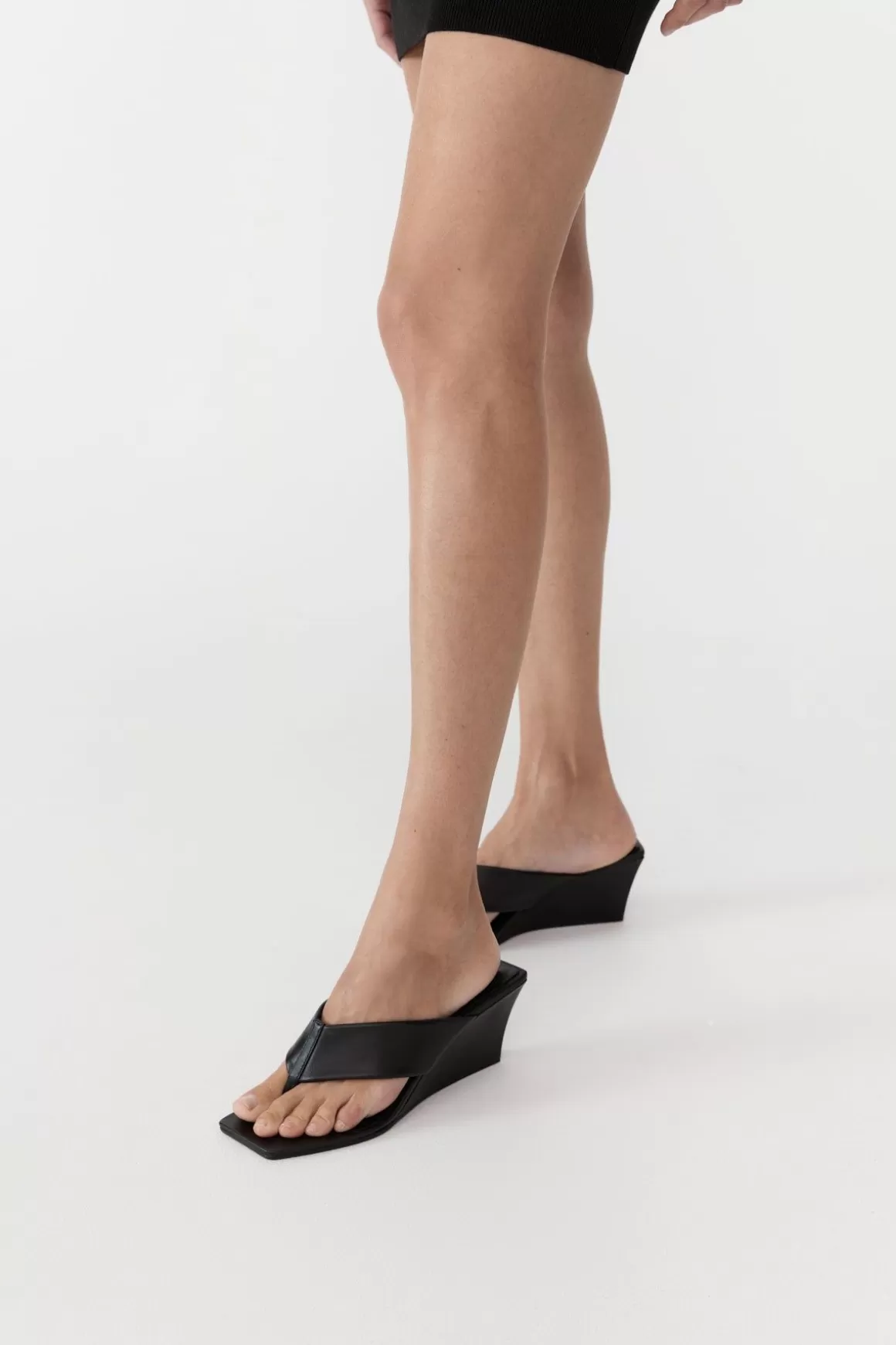 St. Agni Soft Thong Wedge - Black