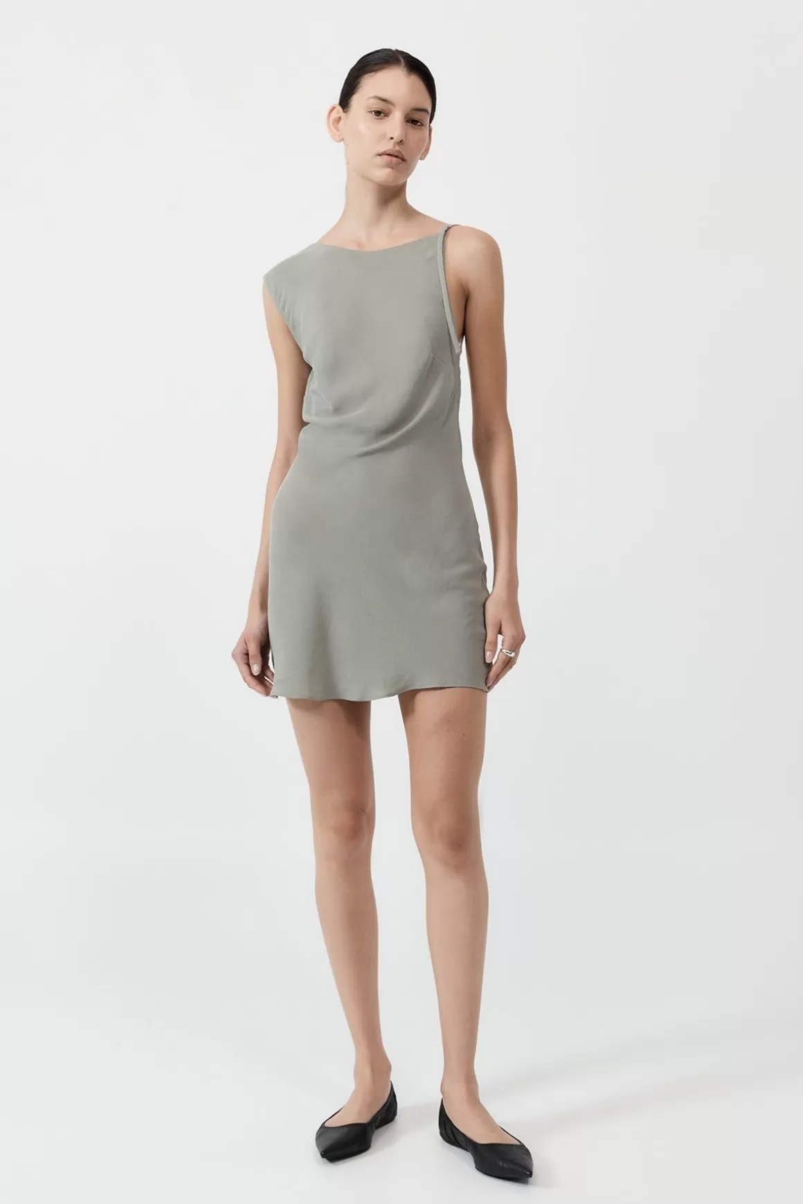 St. Agni Sophia Drape Mini Dress - Shadow