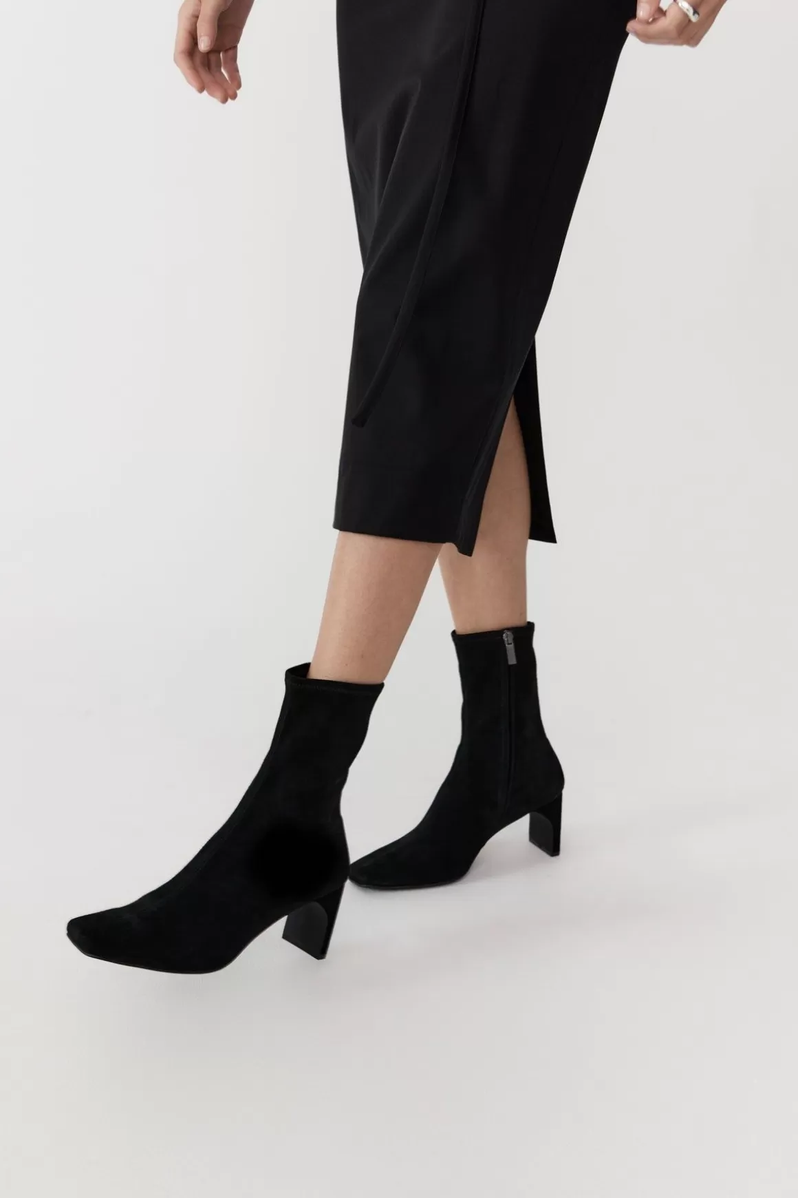 St. Agni Suede Ankle Boot - Black