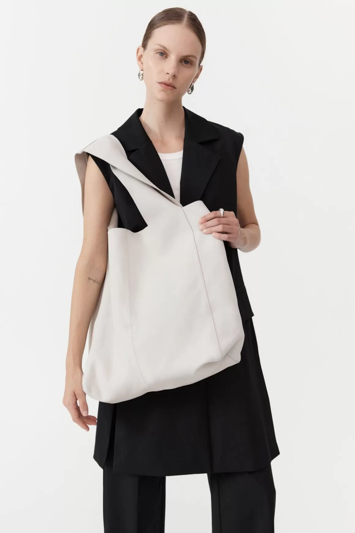 St. Agni Suede Soft Tote - Cool White