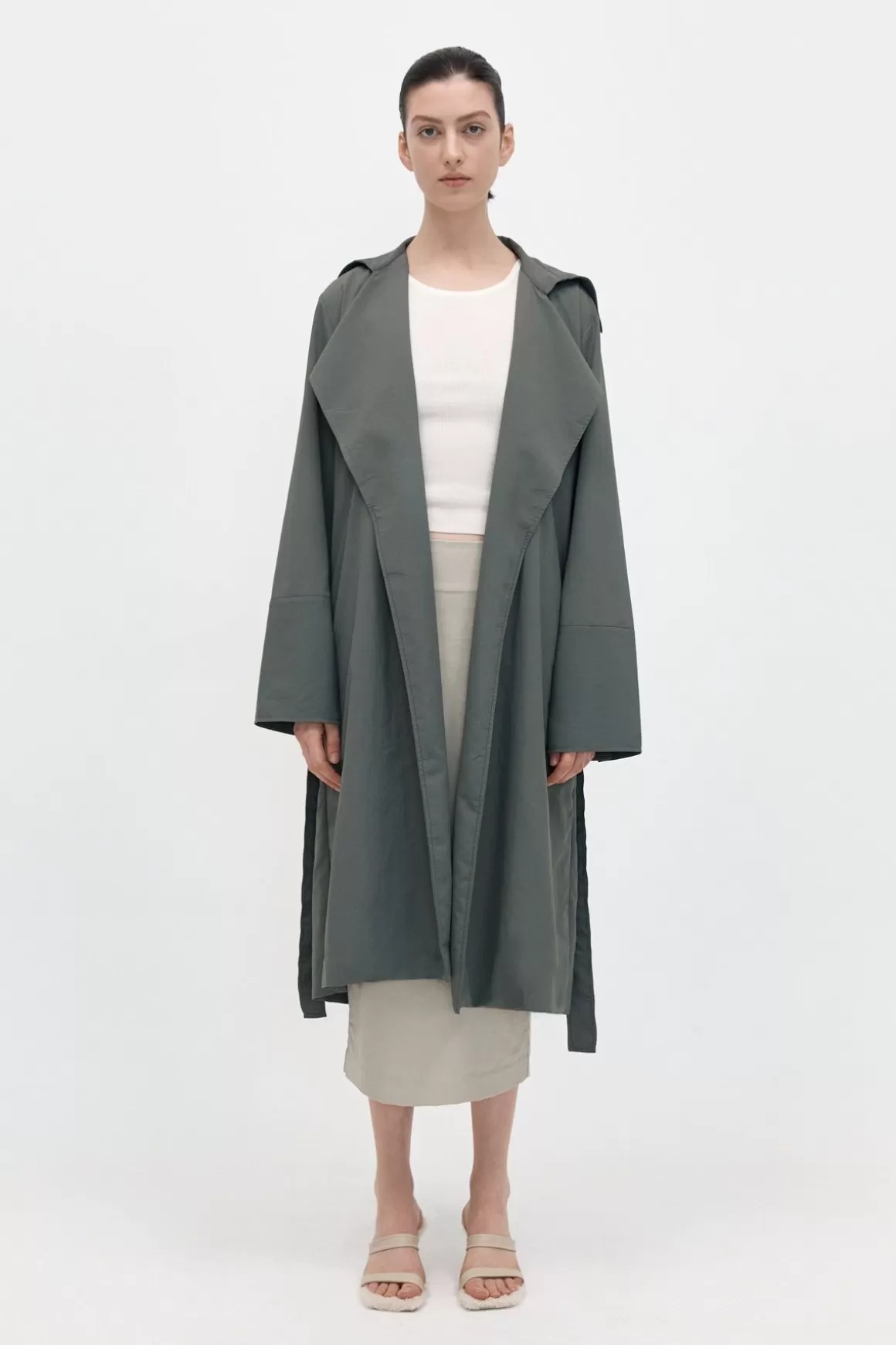 St. Agni Summer Trench Coat - Thyme