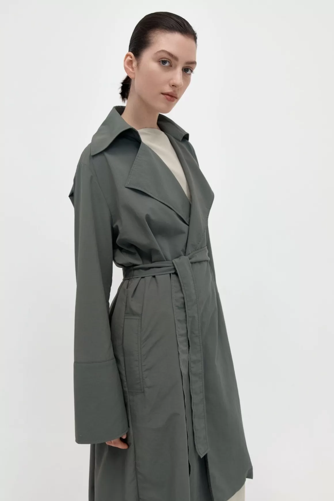 St. Agni Summer Trench Coat - Thyme