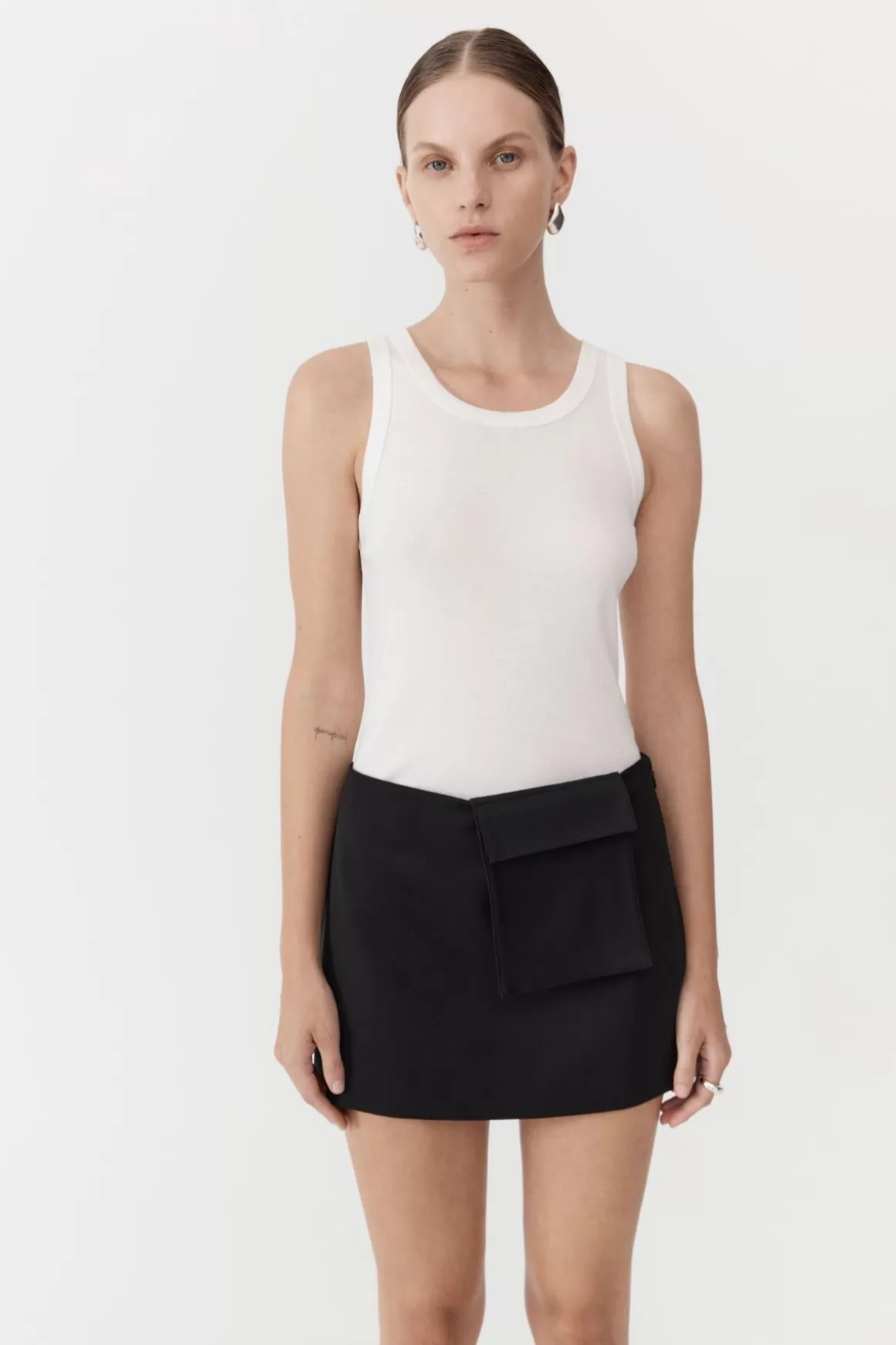 St. Agni Utilitarian Pocket Mini Skirt - Black