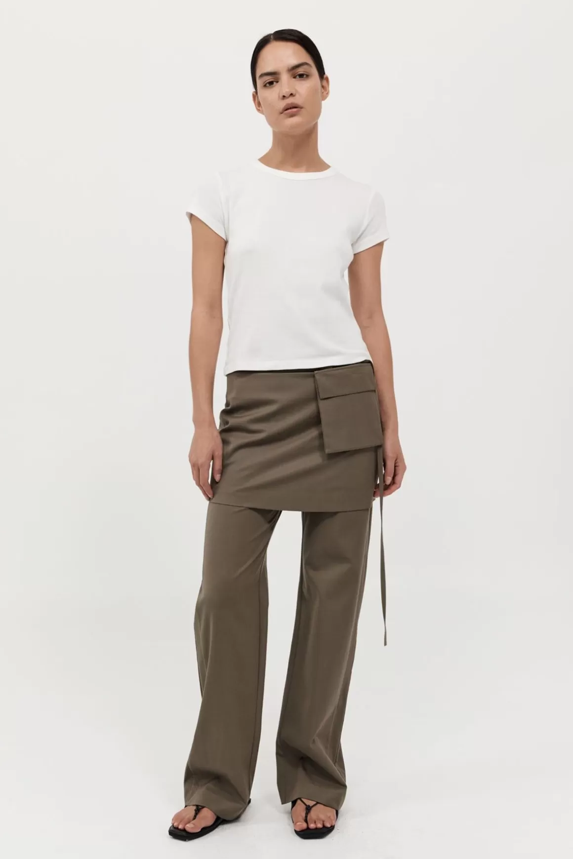 St. Agni Utilitarian Pocket Mini Skirt - Kelp