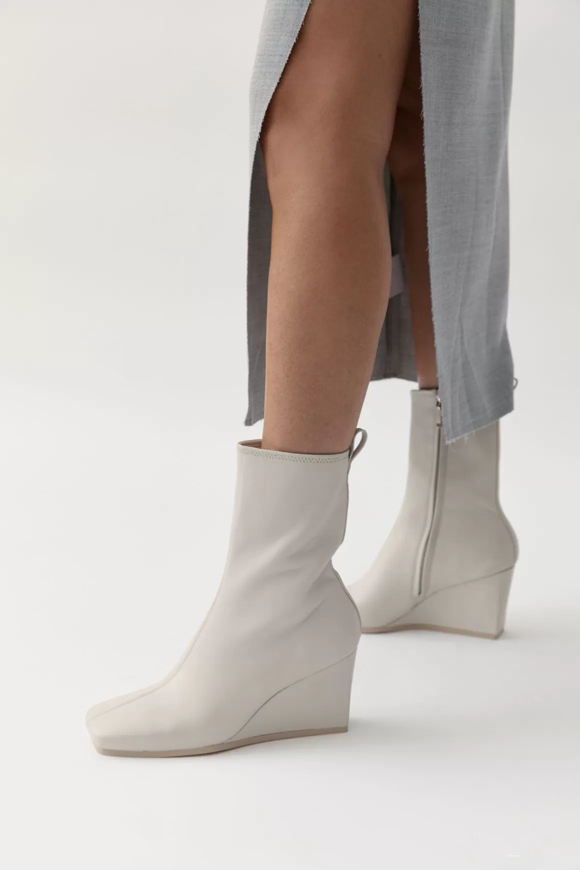 St. Agni Wedge Boot - Cool White