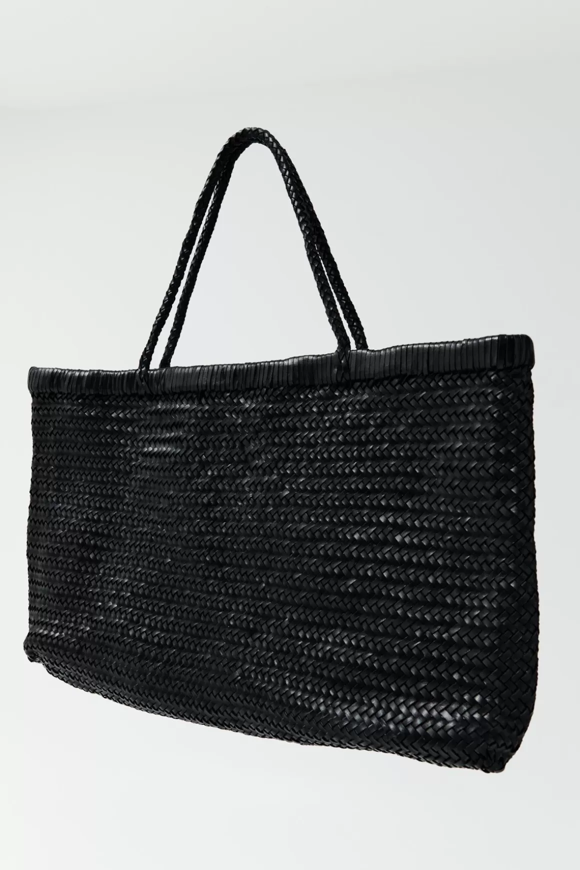 St. Agni Wide Bagu Woven Tote - Black